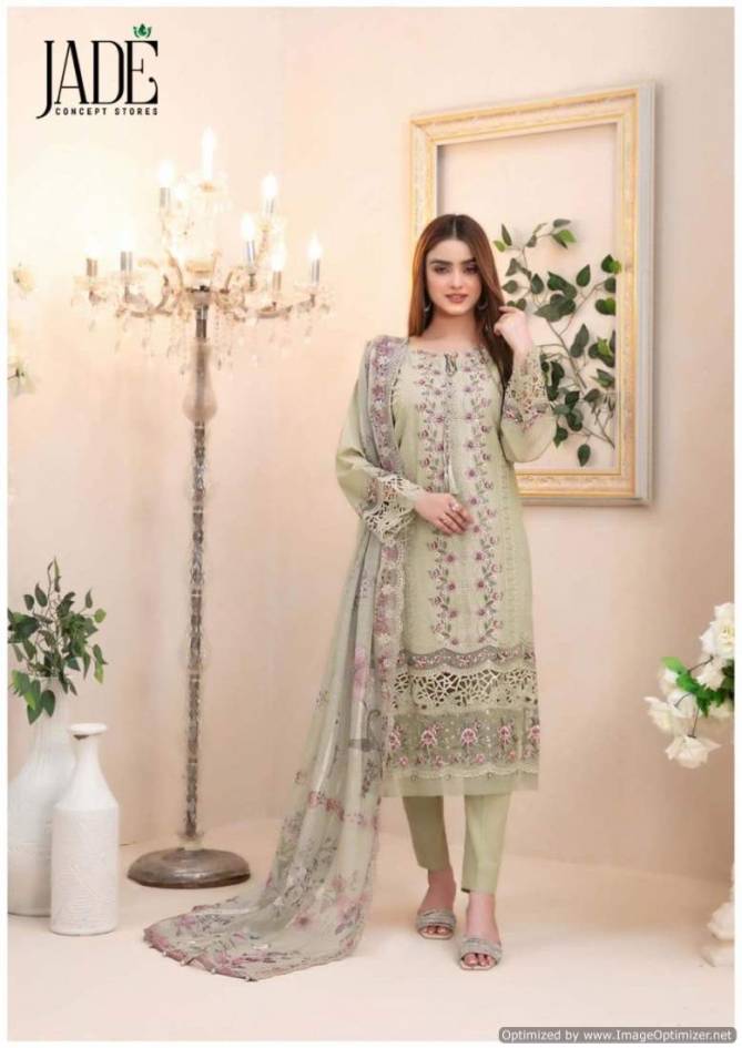 Chevron Vol 6 By Jade Pure Lawn Cotton Pakistani Dress Material Wholesalers In Delhi